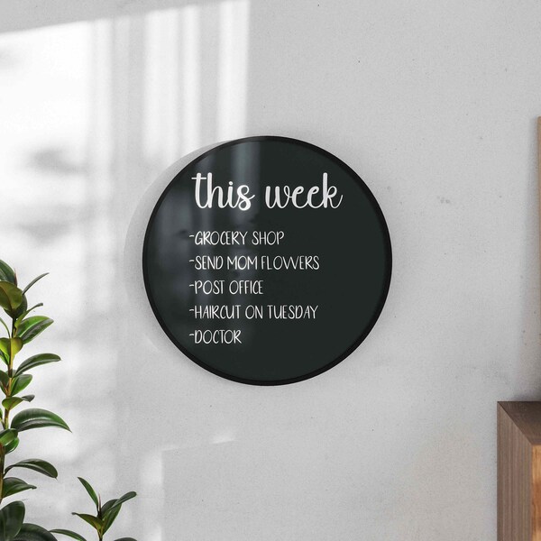 Flash Furniture Canterbury 24 Round Wall Mounted Magnetic Chalkboard w/Eraser and Chalk in Black Pine Wood Frame HGWA-CHKCIRCLE24-BLK-GG - main